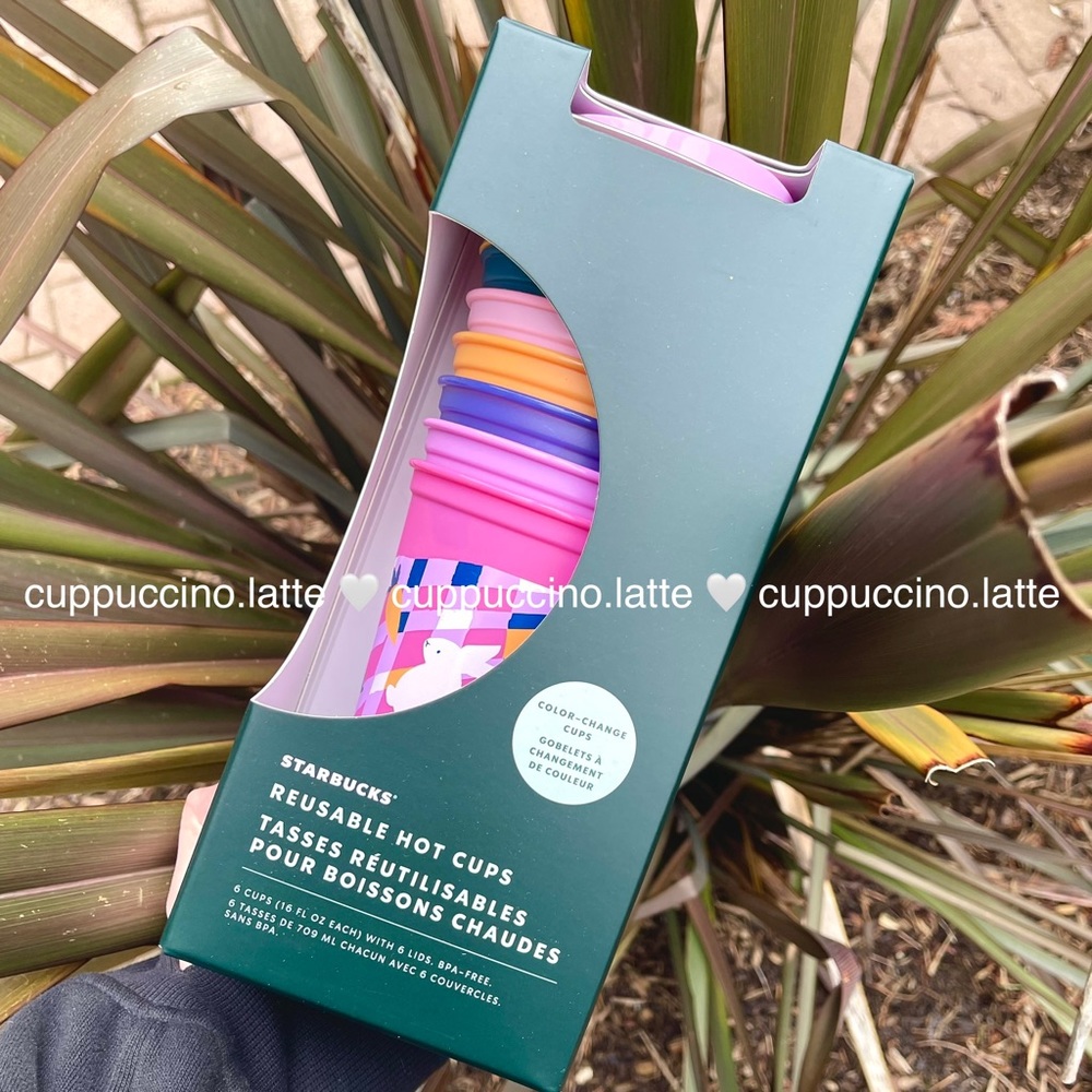 💐NWT🐰Starbucks 2023 Color Changing Easter Reusable Hot Cups Box